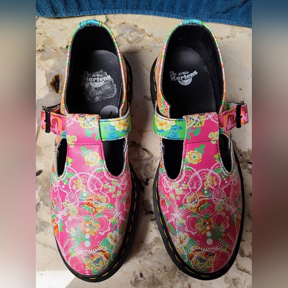 Dr. Martens Polley Daze T Strap Floral Mary Jane’s Size 7 - Picture 2 of 5